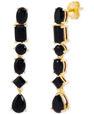 Macy's - Onyx Multi-Shape Drop Earrings in 14k Gold-Plated Sterling Silver