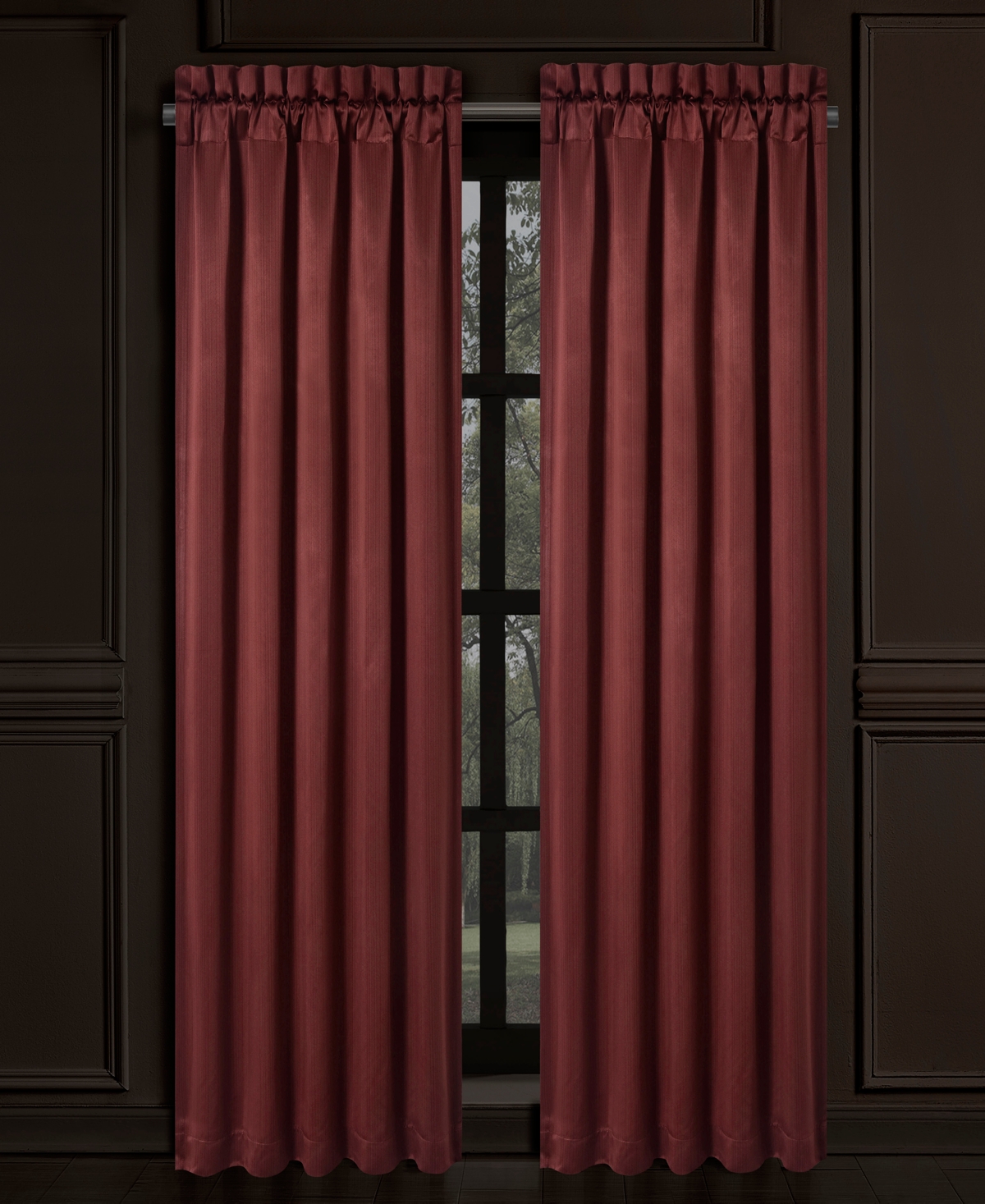 Five Queens Court Chianti 4-pc. Window Panel Set, 95" Bedding In Red