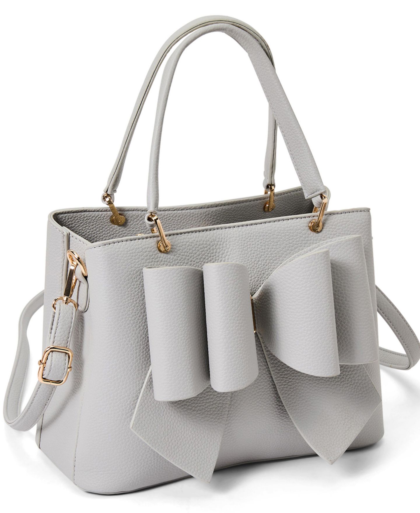 Женская сумка LIKE DREAMS Jenna Triple Compartment Bowtie Satchel, цвет: Светлый серый — фото 3