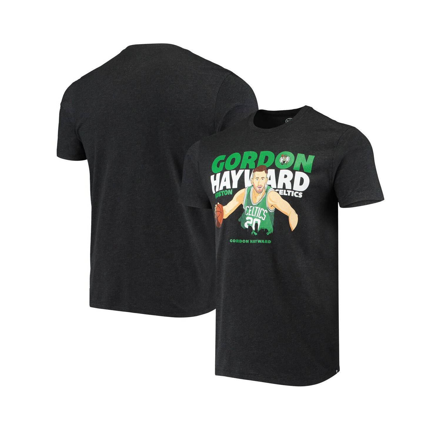 Men's Gordon Hayward Heathered Black Boston Celtics Player Graphic T-shirt