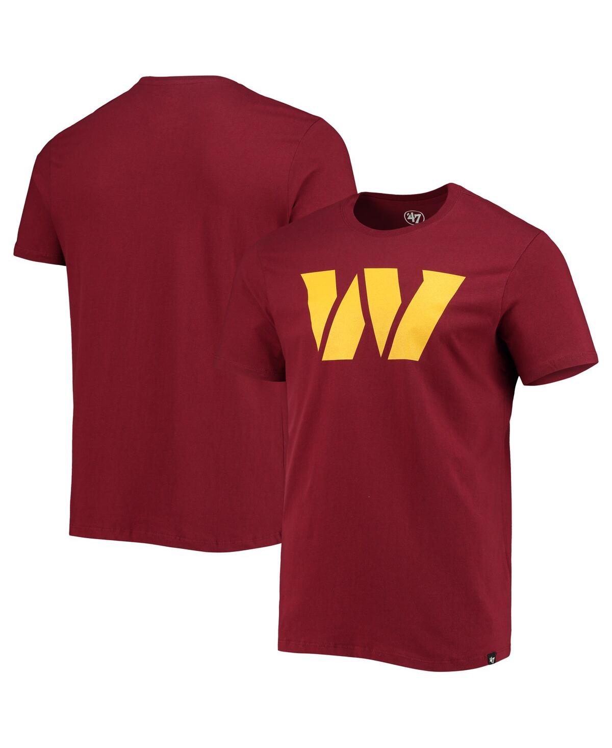 Shop 47 Brand Men's ' Burgundy Washington Commanders Logo Imprint Super Rival T-shirt