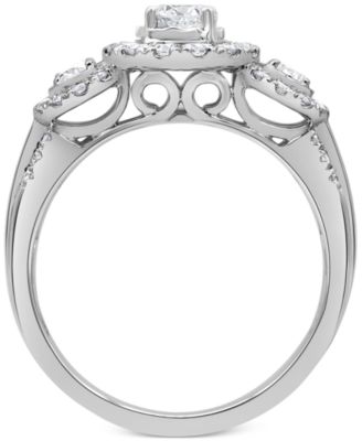 Diamond Triple Halo Engagement Ring (1 ct. t.w.) in 14k White Gold