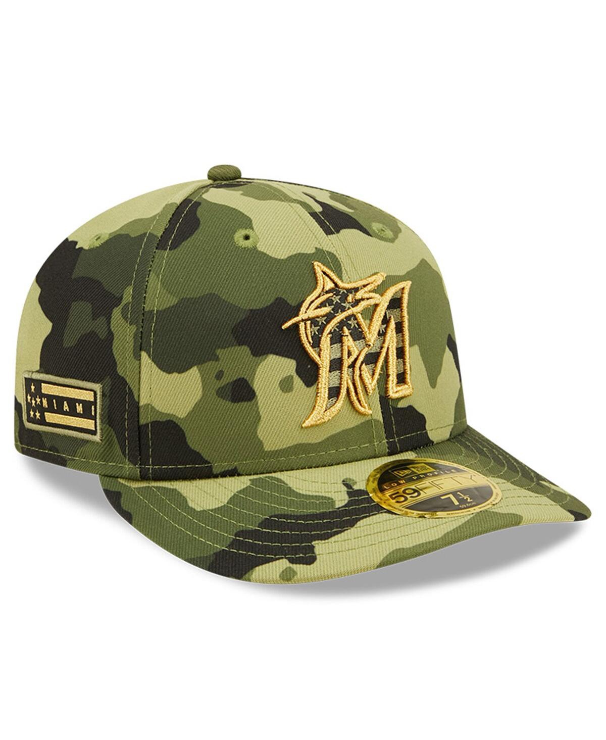 Men's New EraMiami Marlins 2022 Armed Forces Day On-Field Low Profile 59Fifty Hat - Camo
