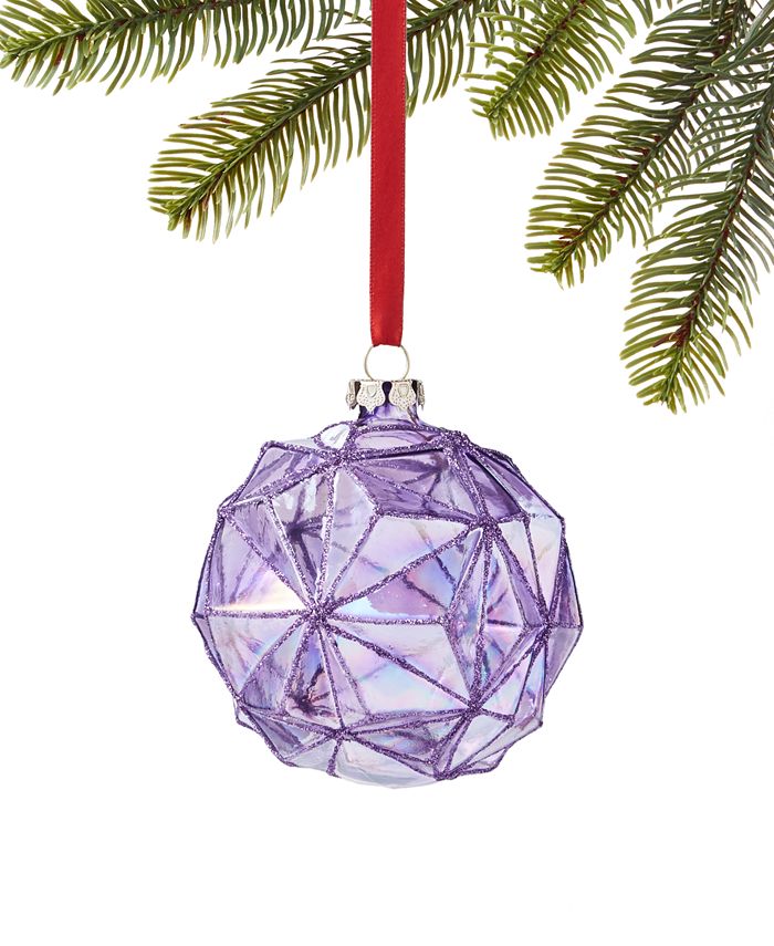 Holiday Lane Royal Holiday Molded Glass Diamond Ball Ornament, Created