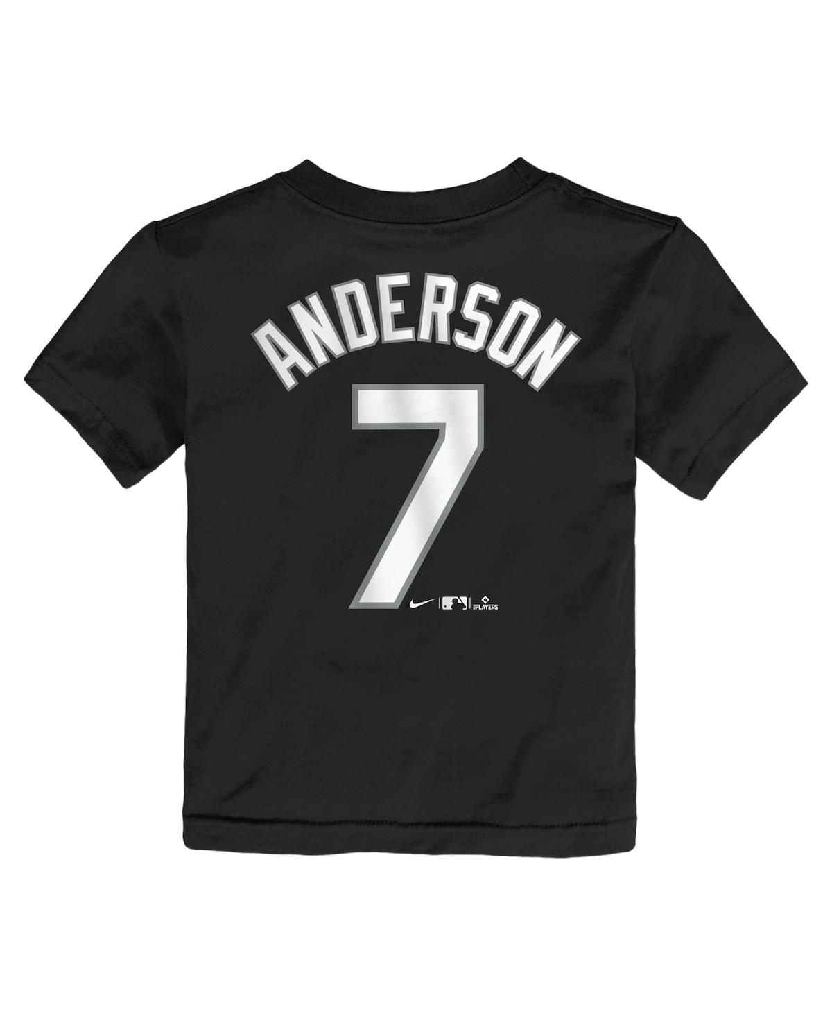 Nike Toddler Boys And Girls  Tim Anderson Black Chicago White Sox Player Name And Number T-shirt In Black