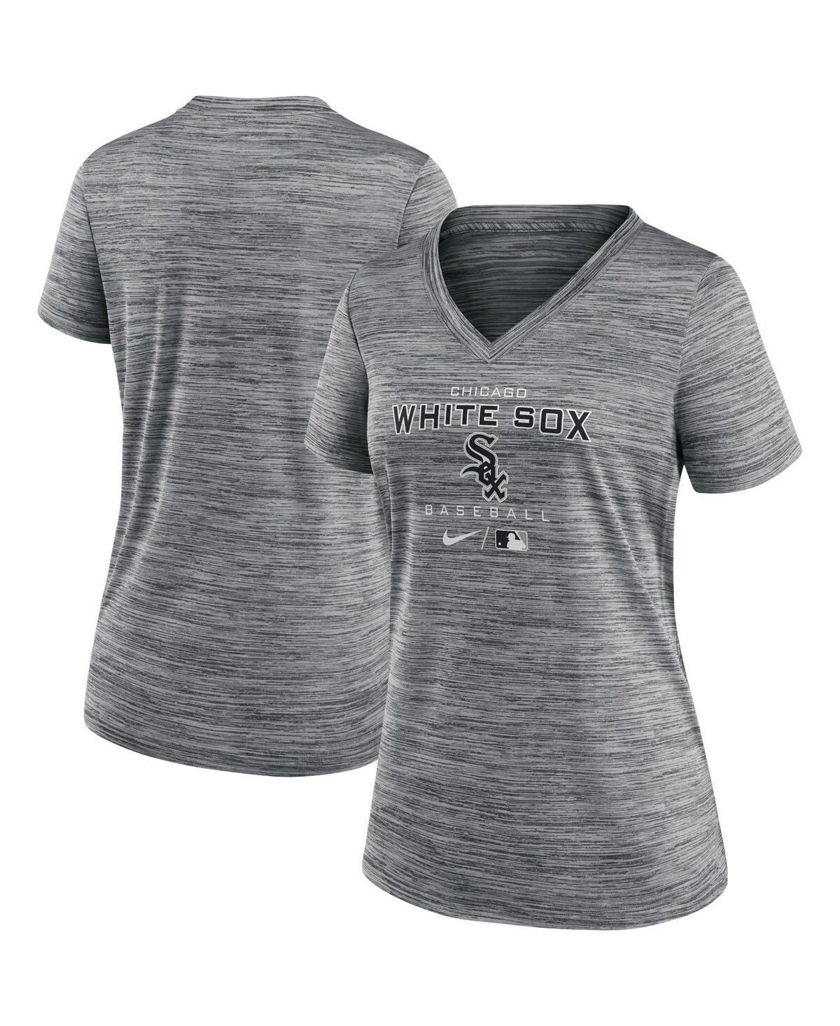 Nike Women's  Anthracite Chicago White Sox Authentic Collection Velocity Space-dye Performance V-neck