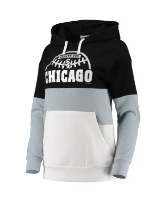 Women's Black and Gray Chicago White Sox Block and Tackle Colorblock Pullover Hoodie
