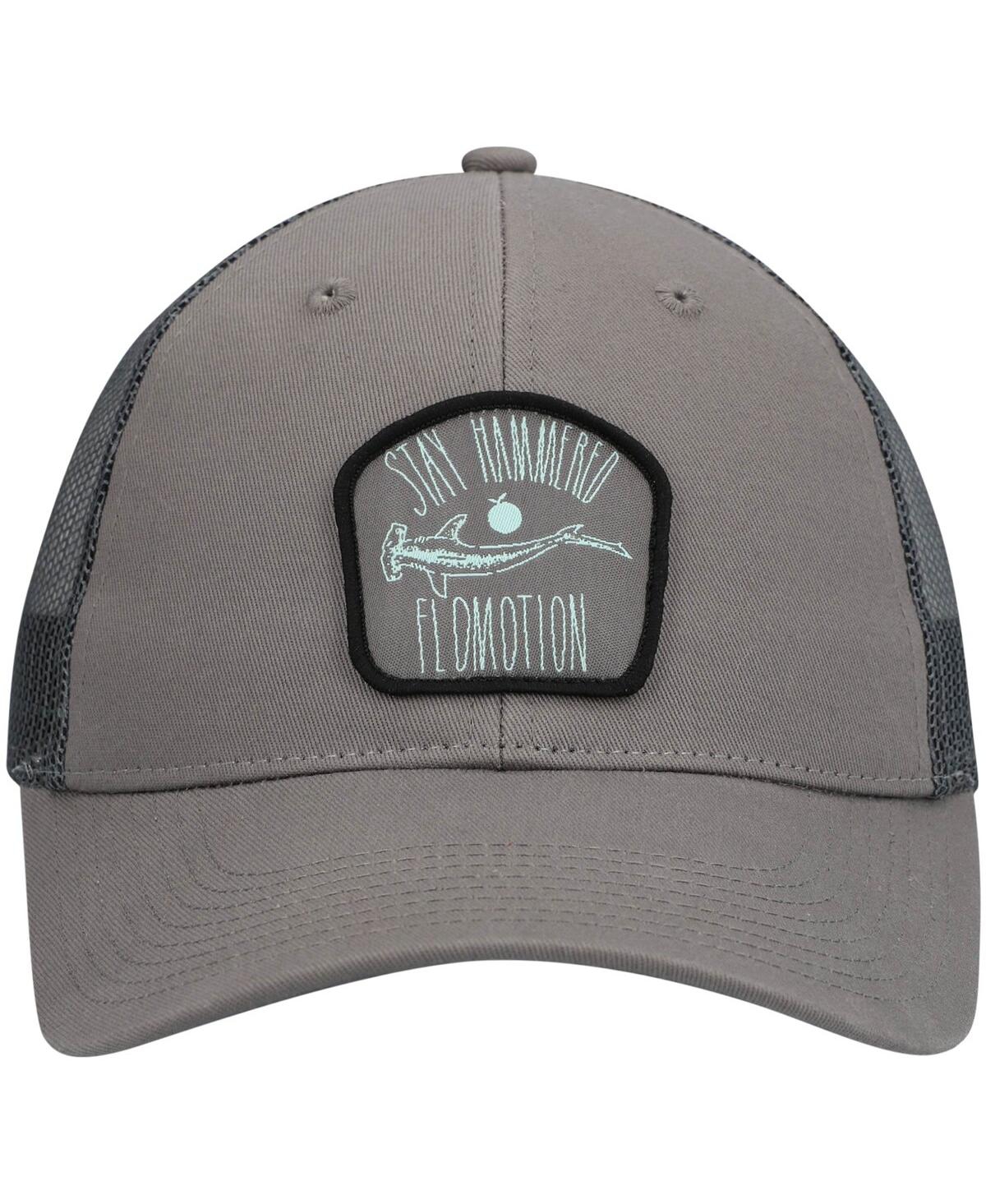 Shop Flomotion Men's  Charcoal Hammered Trucker Snapback Hat