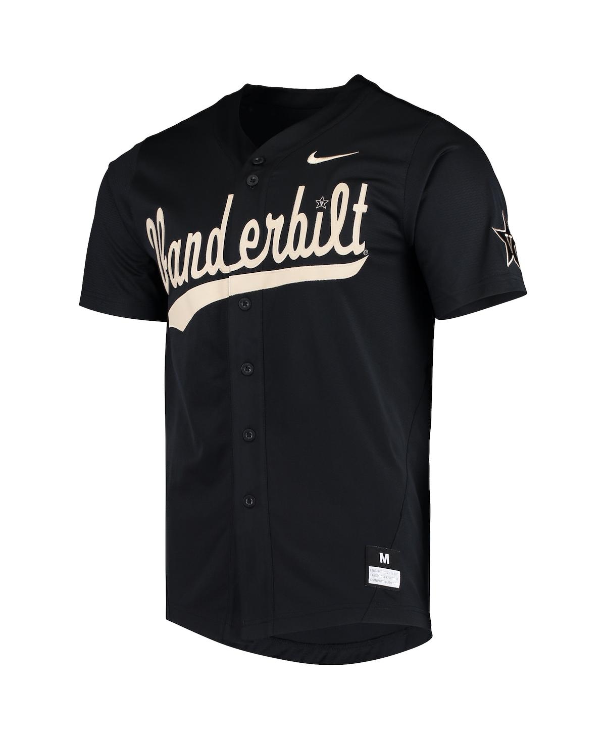 Men's NikeVanderbilt Commodores Vapor Untouchable Elite Replica Full-Button Baseball Jersey - Black
