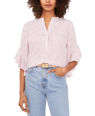 売れ筋商品|||スタイルアンドコー カットソー トップス レディース Women's Printed Flutter-Sleeve Pintuck Blouse, Exclusively at Macy's Atomic Orange Combo Style & Co Women's Printed Flutter-Sleeve Pintuck Blouse