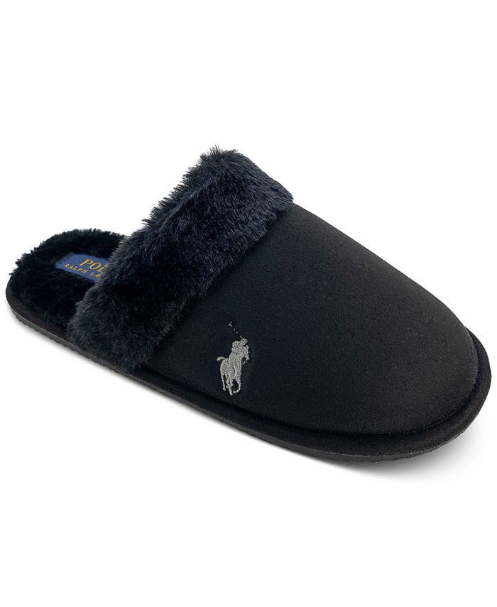 Forberedelse død Parlament Polo Ralph Lauren Women's Faux-Fur-Lined Scuff Slippers - Macy's