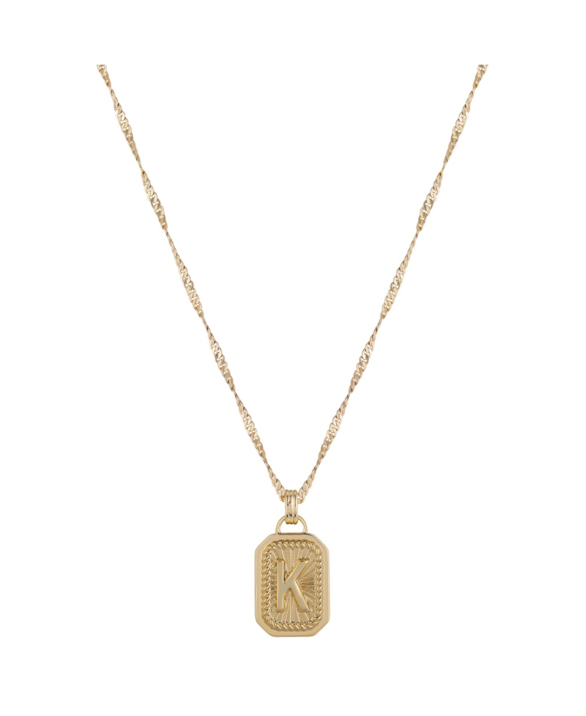 Unwritten Initial Rectangle Necklace In 14k Gold Flash Plated In Gold- K
