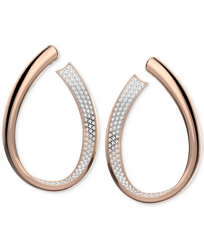 Swarovski Women's Exist Rose Gold Tone Plated Medium Hoop Earrings - Macy's
