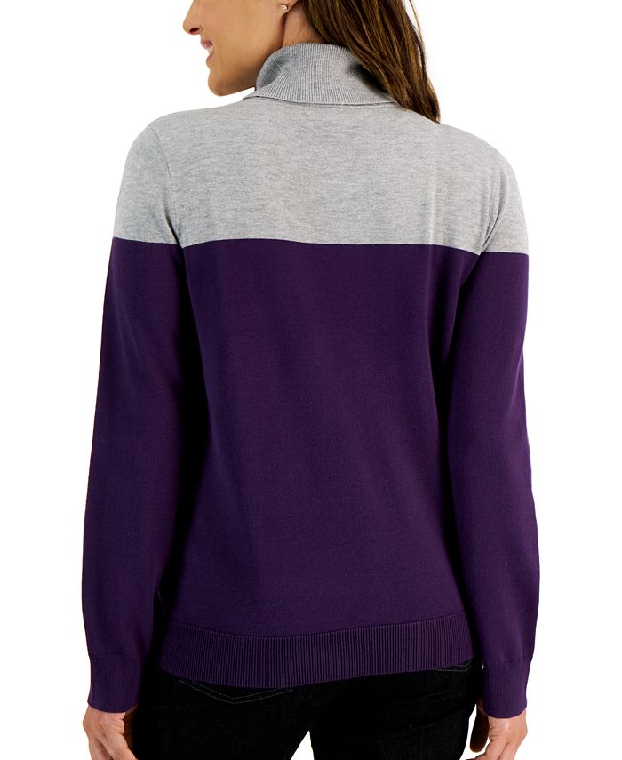 Karen Scott Women's Turtleneck Sweater Purple Size Large
