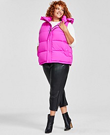 Plus Size Hooded Puffer Vest, Created for Macy's