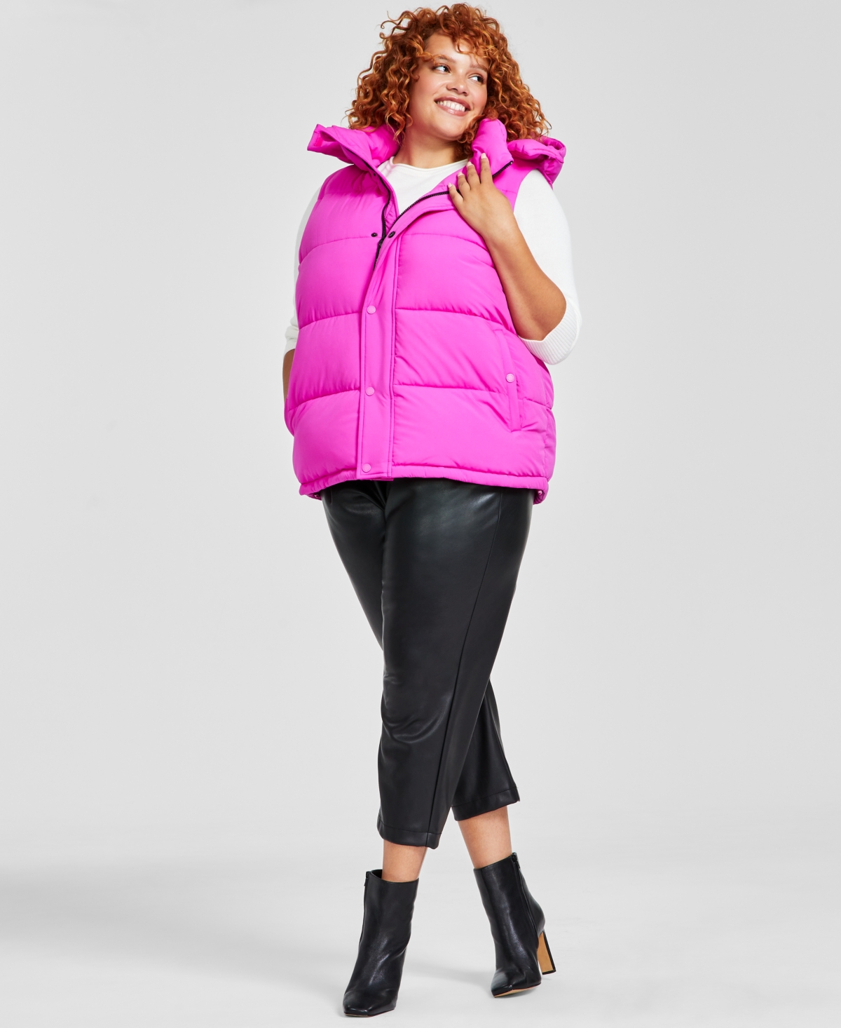 BCBGeneration Plus Size Hooded Puffer Vest Created for Macy s