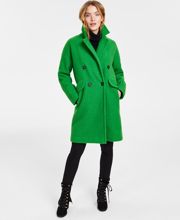 BCBGeneration Women's Double-Breasted Bouclé Walker Coat, Created for ...