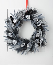 Black and White 24" Wreath with Pinecones, Created for Macy's