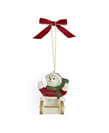 Teddy on a Sleigh Ornament