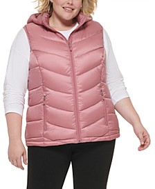 Plus Size Hooded Packable Puffer Vest, Created for Macy's