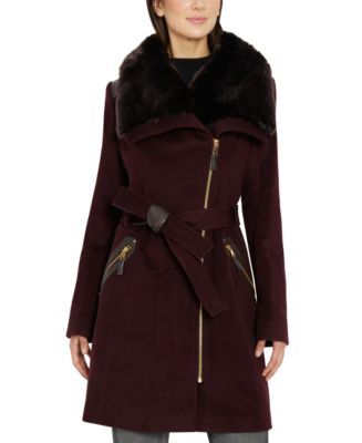 The Sienna Faux-Fur Collar Wrap Coat main image 0