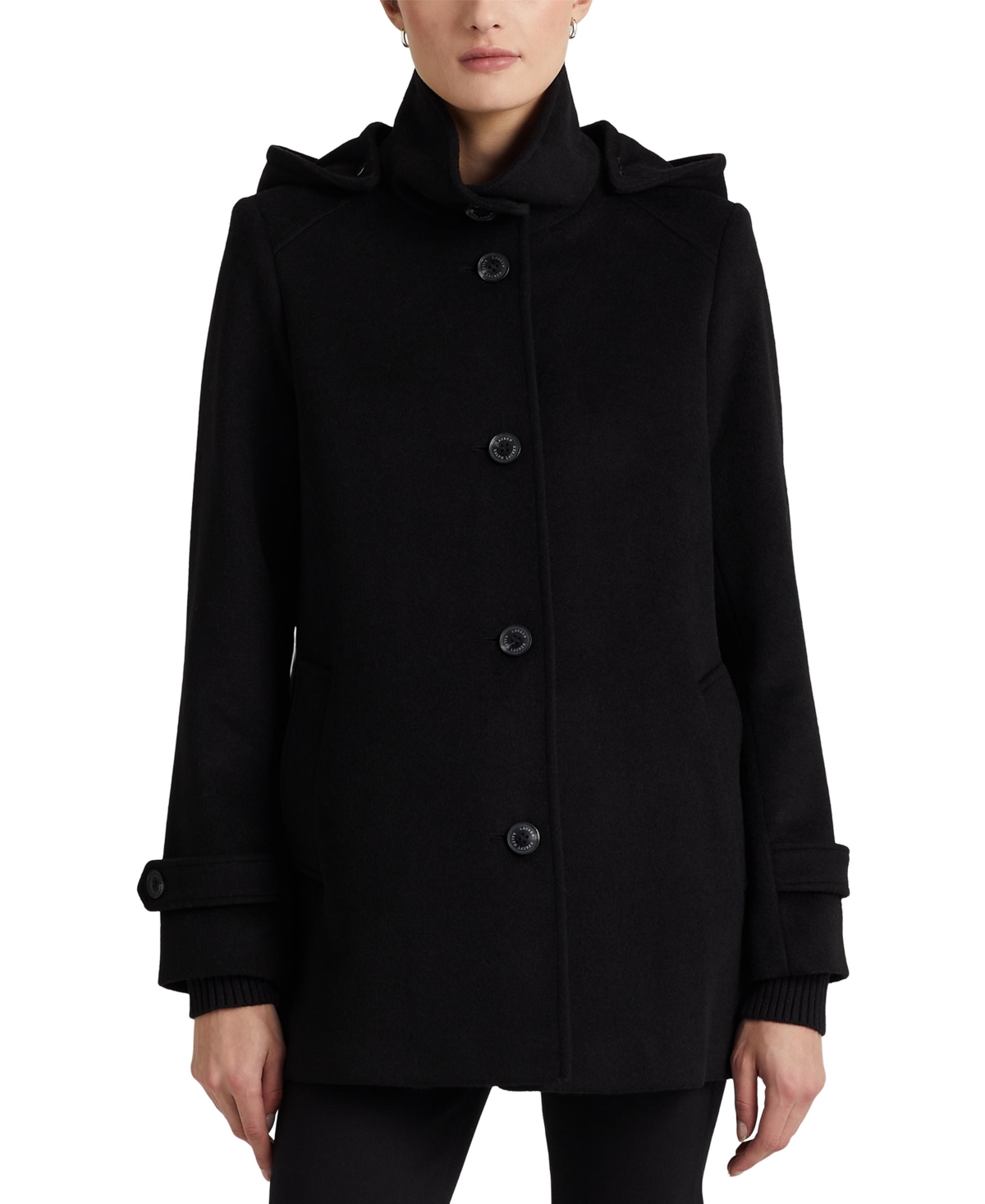 Women's Hooded Walker Coat, Created for Macy's - Black