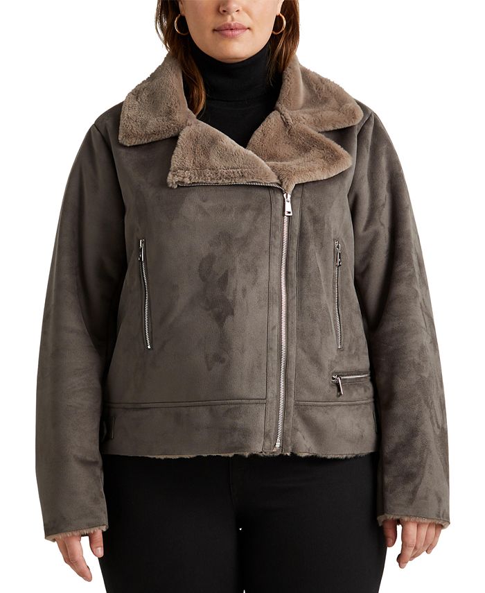 Lavet en kontrakt mode Børnehave Lauren Ralph Lauren Women's Plus Size Faux-Shearling Moto Coat, Created for  Macy's & Reviews - Coats & Jackets - Plus Sizes - Macy's