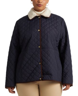 Ralph Lauren women's Moda Cream Quilted Jacket Coat - size XL - Sherpa  Collar