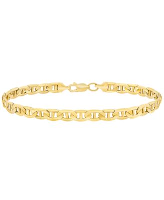 Italian Gold Men's Solid Mariner Chain Bracelet (5-5/8mm) in 10k
