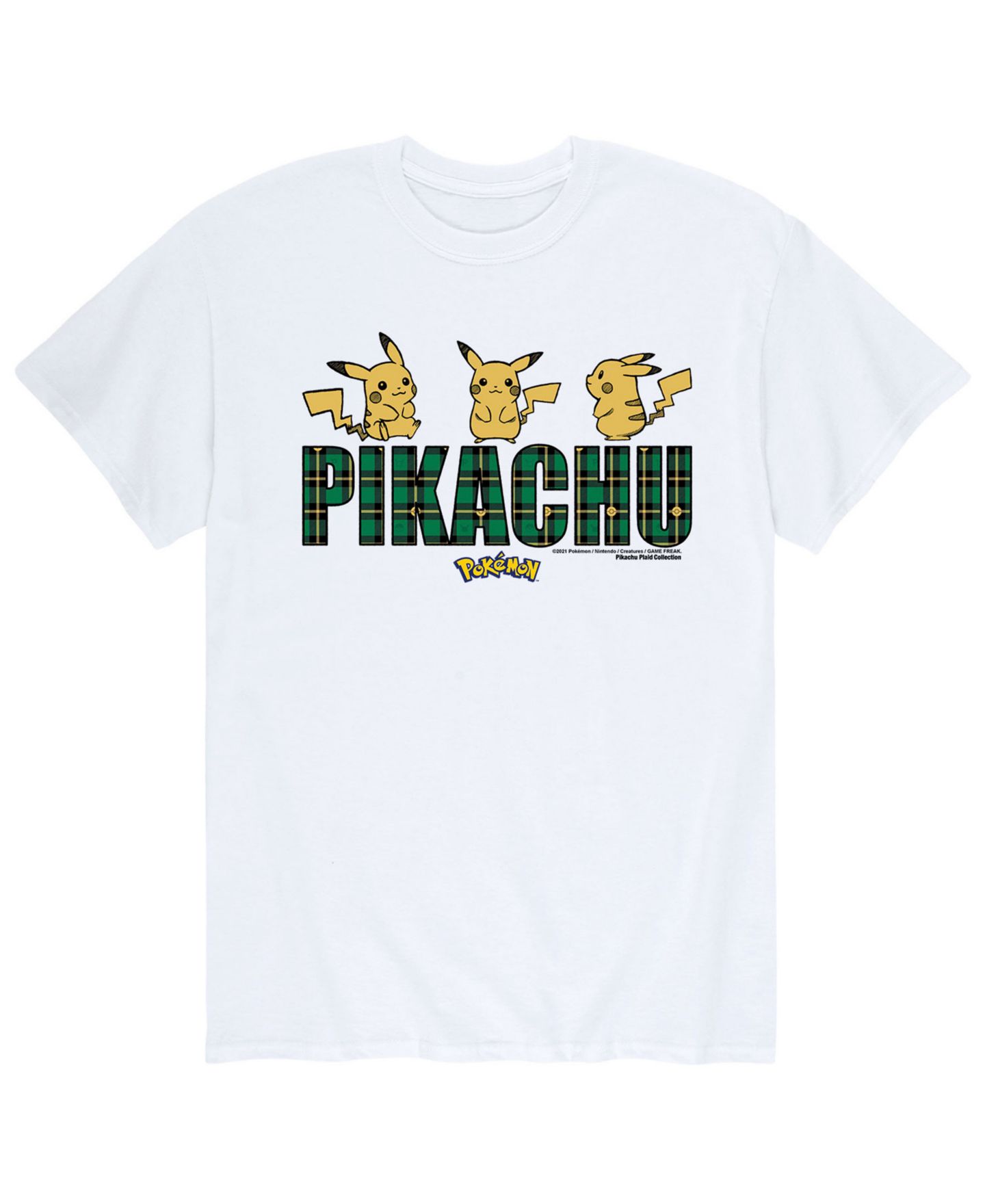 Мужская футболка AIRWAVES Pokemon Plaid Logo, цвет: Белый — фото 1