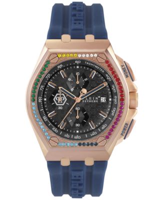 Philipp Plein - Men's Chronograph Plein Extreme Blue Silicone Strap Watch 44mm