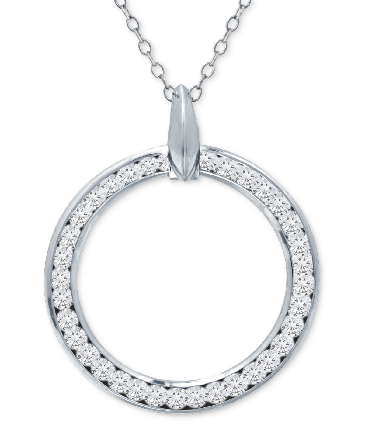 Giani Bernini Cubic Zirconia Open Circle Pendant Necklace, 16