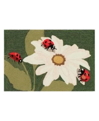 Liora Manne Frontporch Ladybugs Area Rug In Green