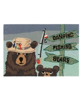 Liora Manne Frontporch Fishing Bears Area Rug In Green