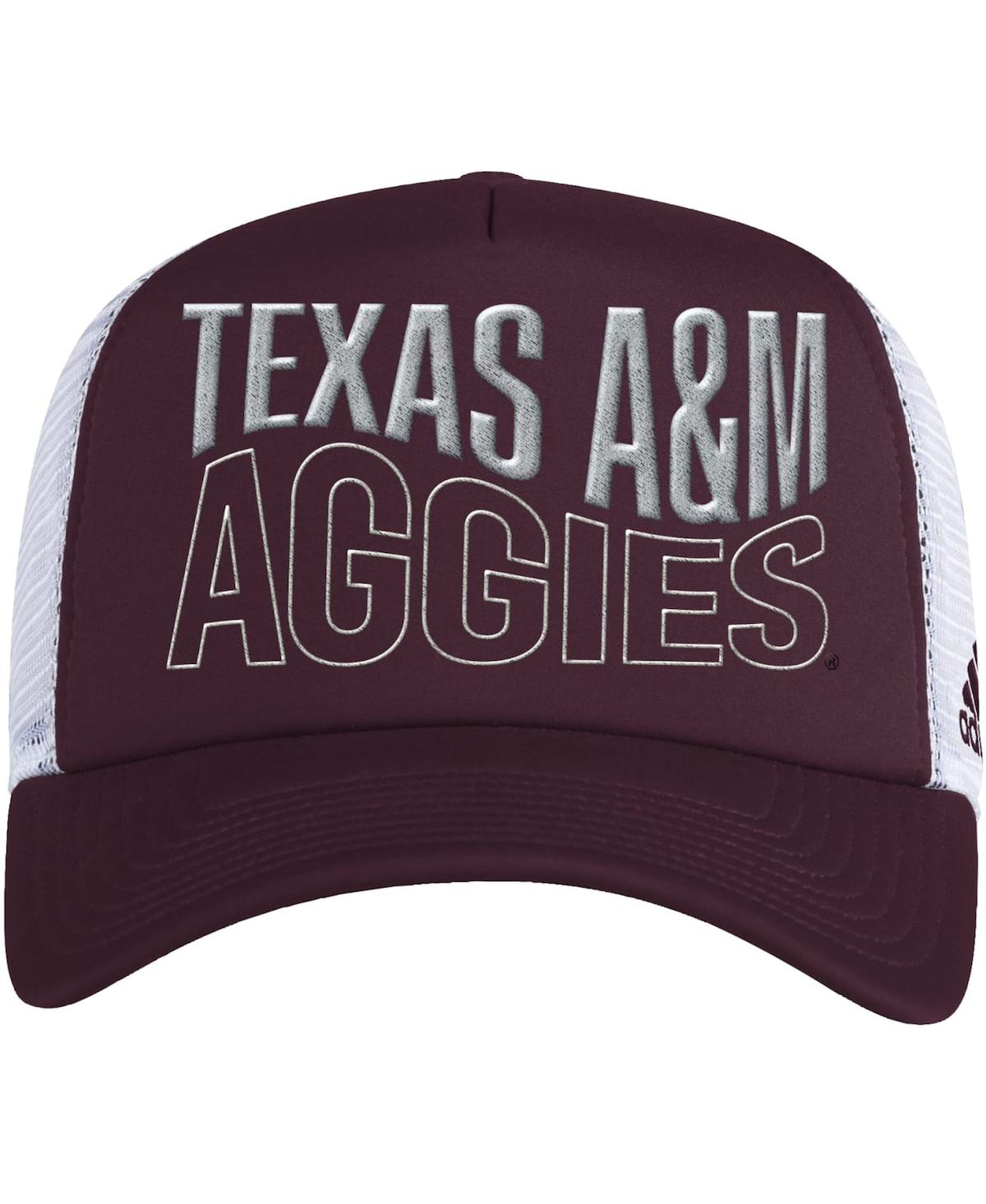 Adidas Originals Men's Adidas Maroon And White Texas A&m Aggies Wave Foam Trucker Snapback Hat In Maroon,white