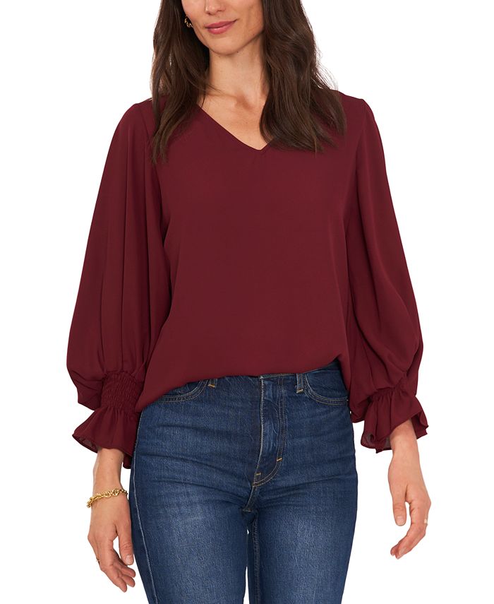 Vince Camuto Women's Ruffled-Sleeve Blouse & Reviews - Tops - Women ...