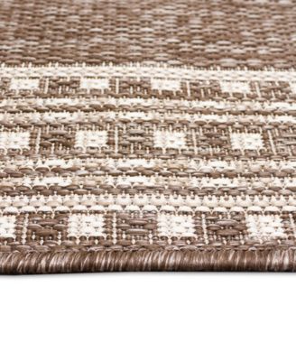 Malibu Etched Border 7'10" x 9'10" Outdoor Area Rug