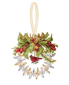 Kissing Krystals Cardinal Wreath Ornament