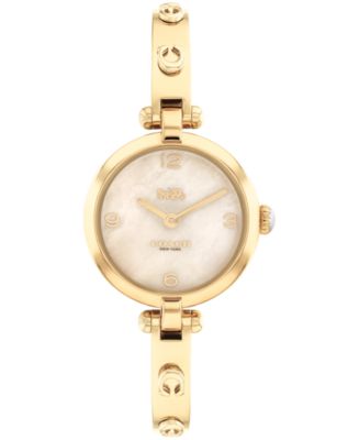 COACH Women s Cary Gold tone Bangle Bracelet Watch 26mm Macy s