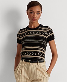 Striped Short-Sleeve Sweater
