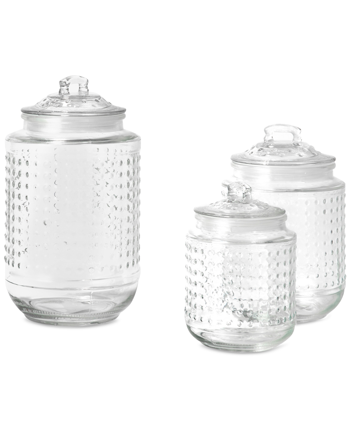 Style Setter Beaded Glass Canisters With Lids, Set Of 3