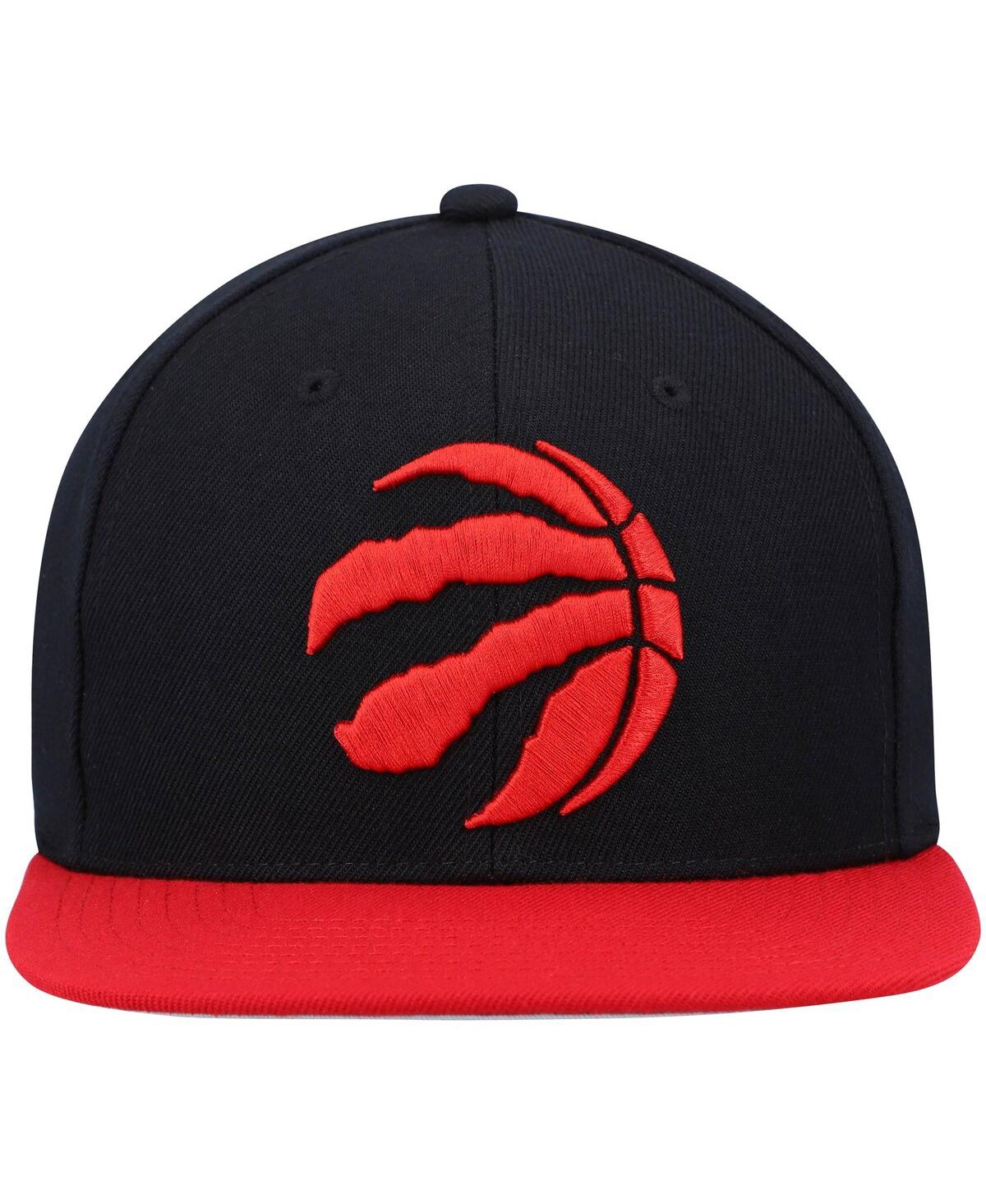 Mitchell & Ness Men's  Black, Red Toronto Raptors Mvp Team Two-tone 2.0 Stretch-snapback Hat In Black,red