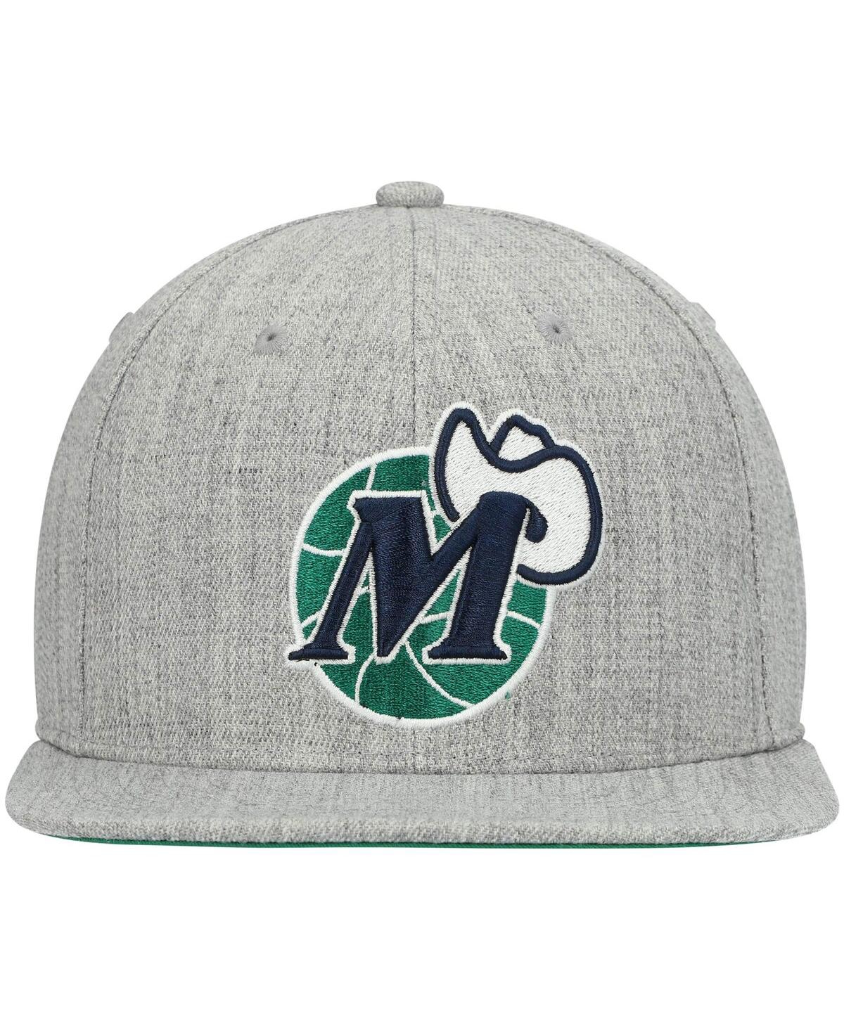 Mitchell & Ness Men's  Heathered Gray Dallas Mavericks Hardwood Classics Team 2.0 Snapback Hat In Heathered Gray