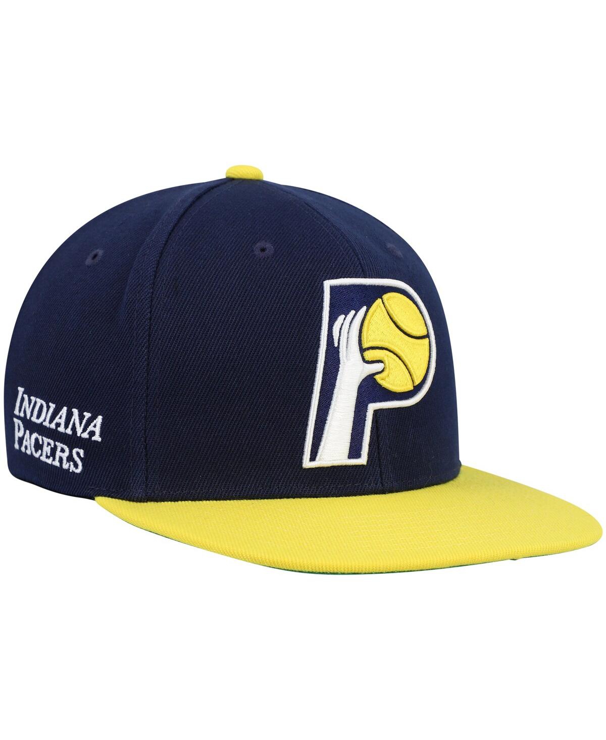 Mitchell & Ness Men's  Navy, Gold Indiana Pacers Hardwood Classics Core Side Snapback Hat In Navy,gold