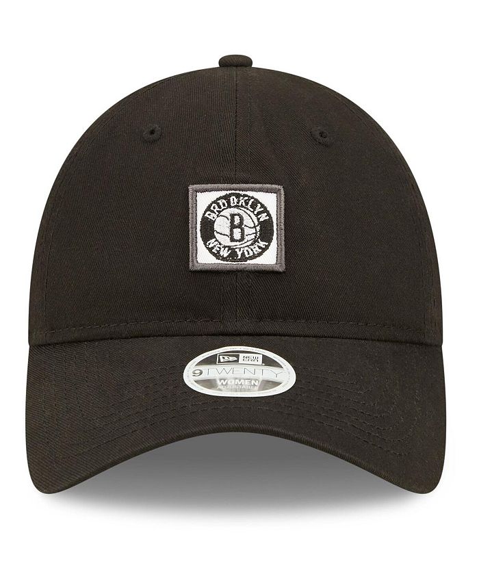 New Era Women's Black Brooklyn Nets Mini Patch 9Twenty Adjustable Hat ...