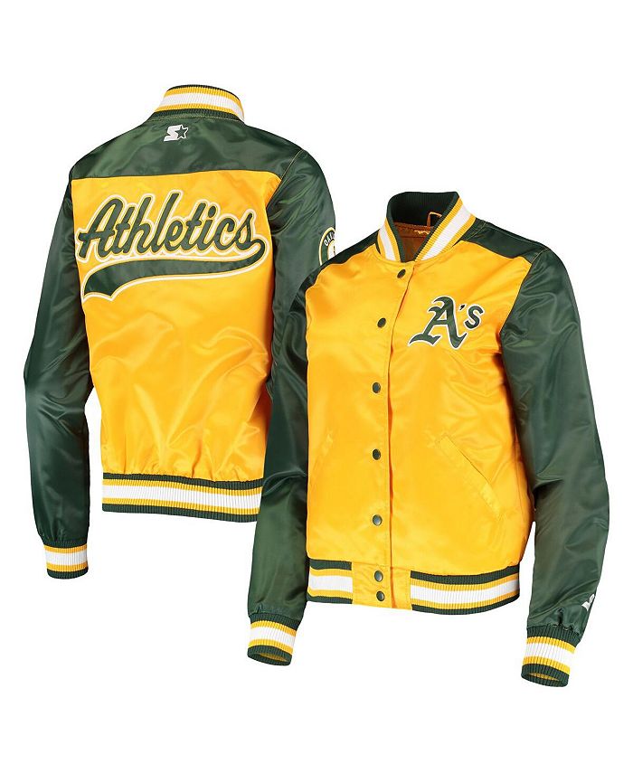 Starter Green Oakland Athletics Varsity Satin Full-Snap Jacket L / Athletics Green