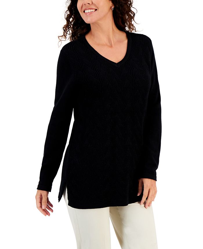Karen Scott Women's CableKnit Tunic Sweater, Created for Macy's