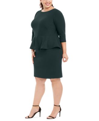 calvin klein plus size peplum sheath dress