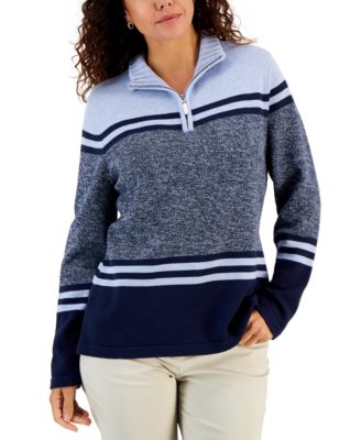 Women's Mapleton Half-Zip Cotton Sweater, Created for Macy's