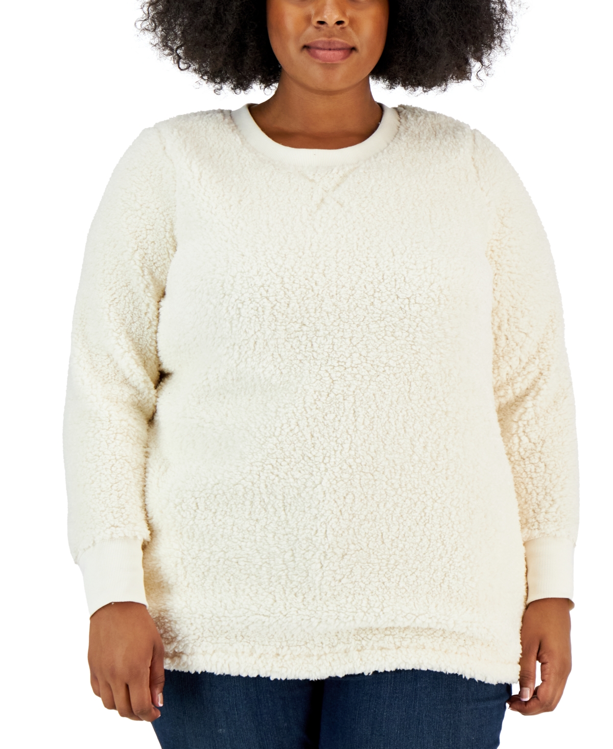 STYLE & CO PLUS SIZE SHERPA TUNIC, CREATED FOR MACY'S
